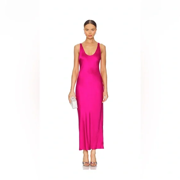 L'AGENCE | Dresses | Lagence Akiya Pink Satin Dress | Poshmark